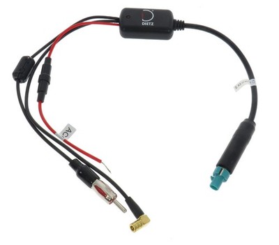 Dietz DZ_2726_04 Aktiver DAB UKW Antennensplitter Fakra Stecker SMB DIN Buchse