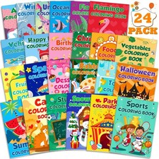 24Pack Coloring Books for Kids Ages 4-8 8-12, Small Bulk Coloring Books for Kids