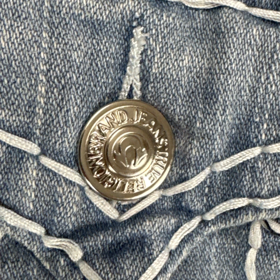 Pantalones Cortos Denim Vintage TRUE RELIGION Para Mujer Talla 28 Azul Claro Hechos en EE. UU. Foto 4 de 4