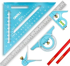Rafter Square & Combination Square Tool Set, 7 Inch Aluminium-Alloy Carpenter...