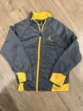 Air Jordan Kid s Jacket Size M 10-12 years old Gray/Yellow Zip Up