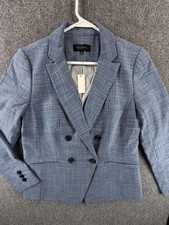 NWT Talbots Women Blue Blazer Jacket Size 6 Button Front Lined Business 199