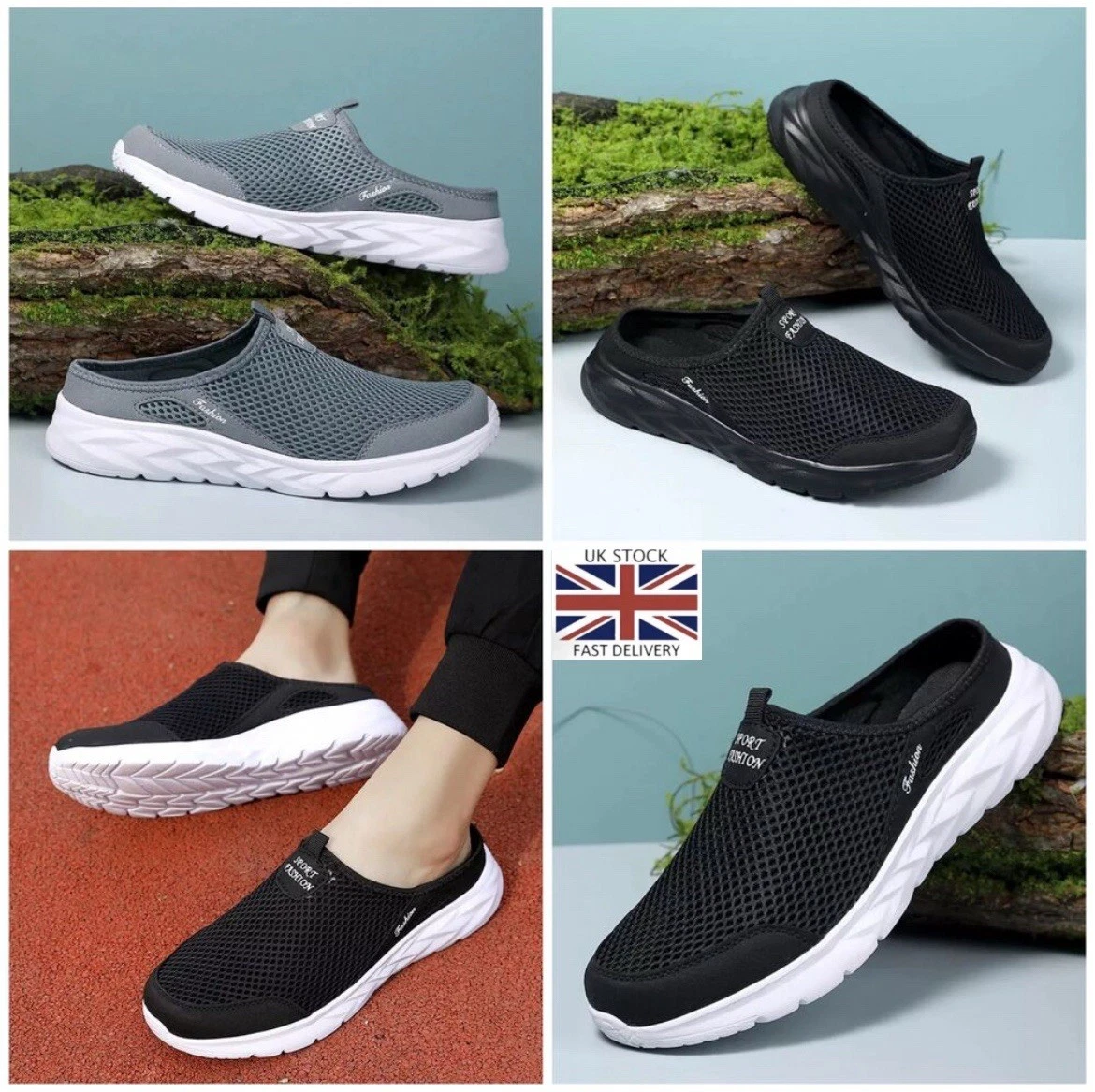 Womens Ladies Running Trainers Slip On Sports Sneakers Mesh Comfy Gym Shoes Size