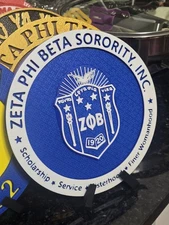 Zeta Phi Beta Sorority Decorative Circular Plate w/ 2-Piece Display Stand