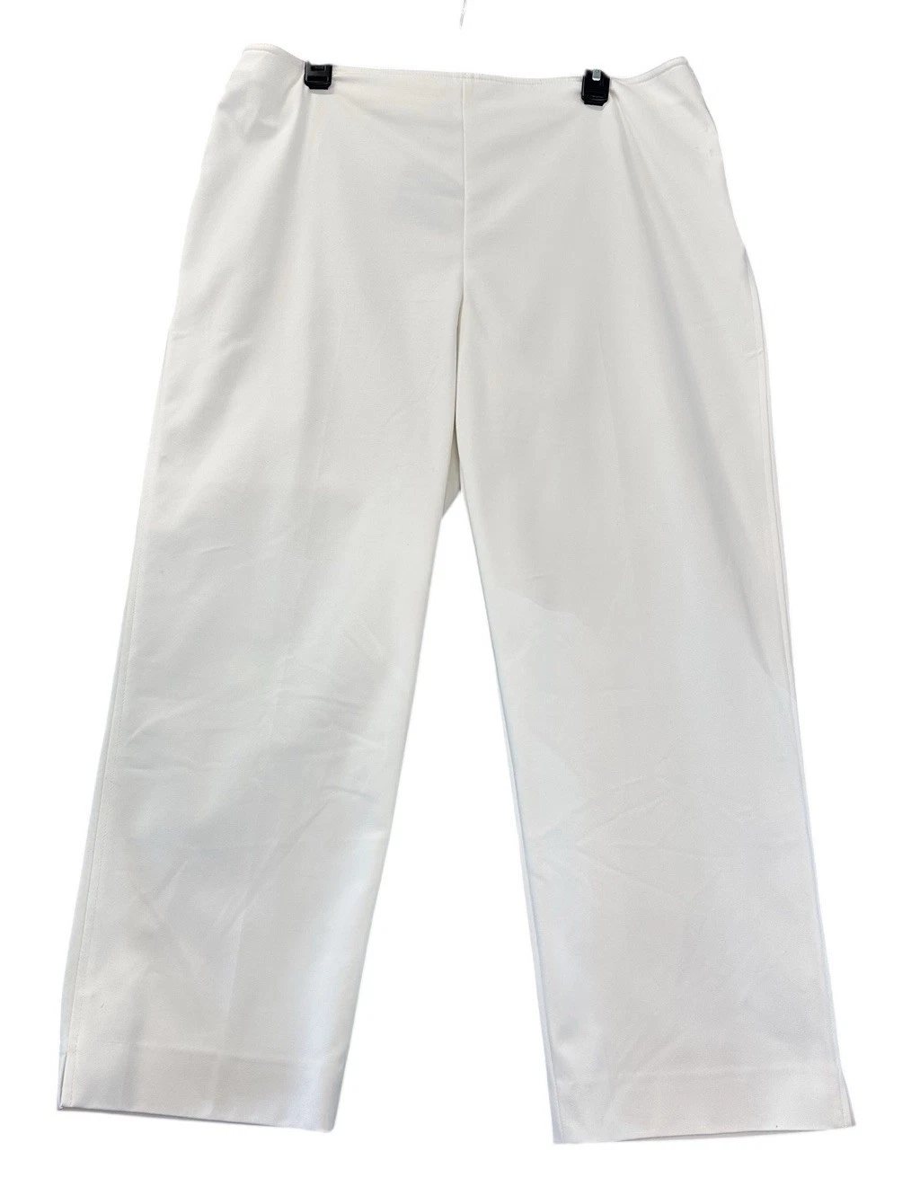 NEW St. John Womens Audrey Fit Micro Ottoman Stretch Capri Pants White Size 16