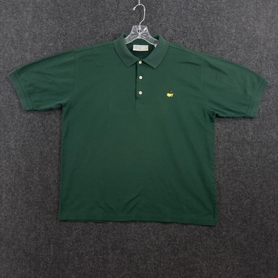 Masters Augusta National Polo Shirt Men's XL Green Golf 60s Two-Ply Cotton