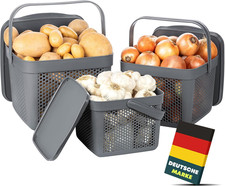 Uandu Kartoffel Aufbewahrungsbox 3Er Set – Kartoffelbox Für Küche, Zwiebelbox & 