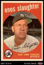 1959 Topps #155 Enos Slaughter Yankees HOF 4 - VG/EX