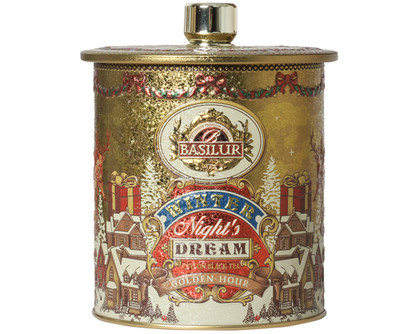 Basilur Ceylon Black Tea Winter Night's Golden Hour French Vanilla Tin 100g