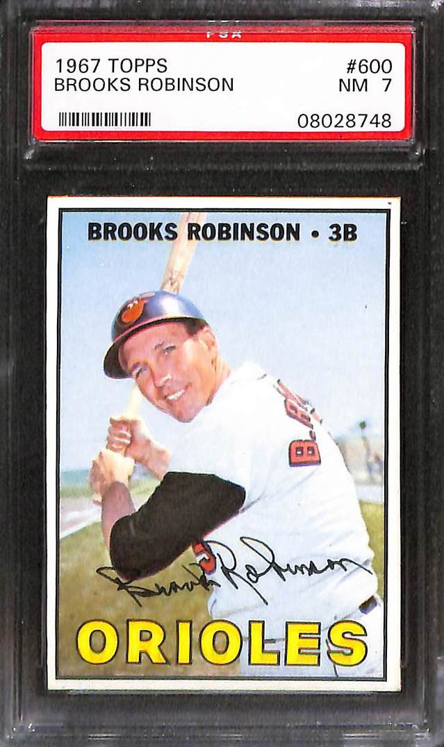 1967 TOPPS #600 BROOKS ROBINSON (HOF) PSA 7 NM 08028748 