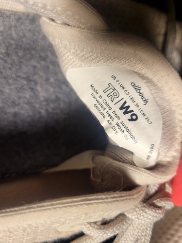 Allbirds Womens Tree Runners Size 9 Ivory Off White Cream Sneakers - Picture 7 of 19