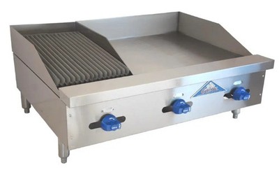 Comstock Castle 36'' Wide Thermostatic Griddle & Radiant Charbroiler Combo