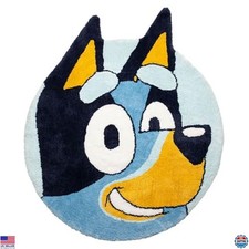 Jay Franco Bluey Plush Accent Rug - 3x3 ft Area Rug for Kids' Bedroom/Playroom