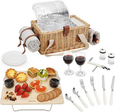 Set Di Cestini Da Picnic Con Mini Tavolo Pieghevole E Set Di Posate, Cestino Da
