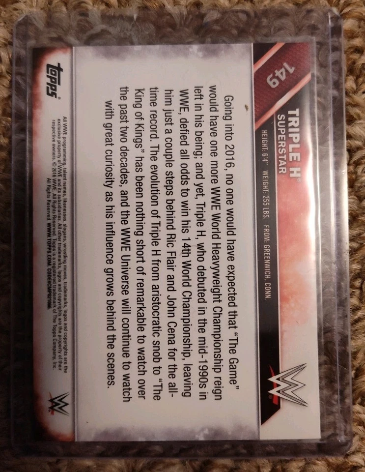 2016 Topps WWE Triple H In Person Autograph #149 Auto - Image 2 of 2