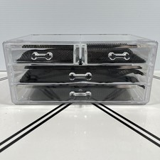 Clear Acrylic Cosmetic Organizer 3 Drawer Makeup Jewelry Display Storage Box
