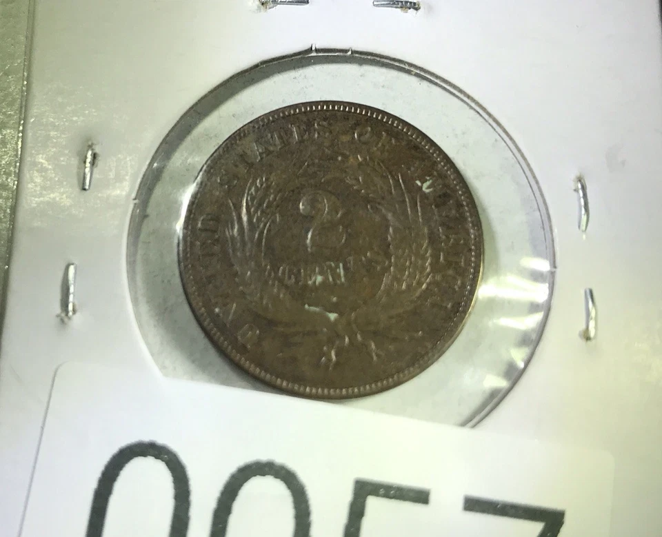 1870 Two Cent Piece - G/VG Details. #057 - Image 3 of 4