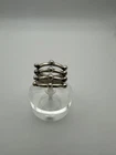 VTG Sterling Silver .925 Made in Mexico BOLD 5 BAND & BEAD SIZE 7, GRAMS 8.4