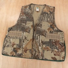 OZARK TRAIL real tree camouflage hunting vest LARGE vtg 90s 00s camo outdoor