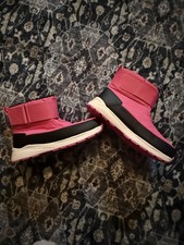 Girls' Pink Ankle Snow Boot with Zipper, Flat Heel, Round Toe