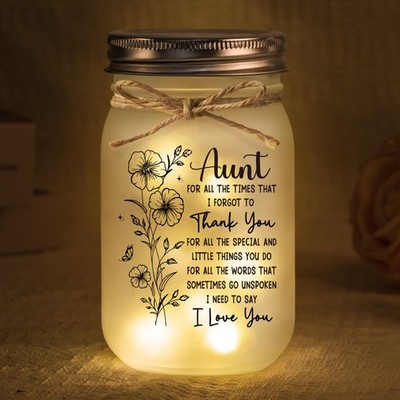 Aunt Birthday Gift Decorative Jar Night Light Present From Niece Nephew