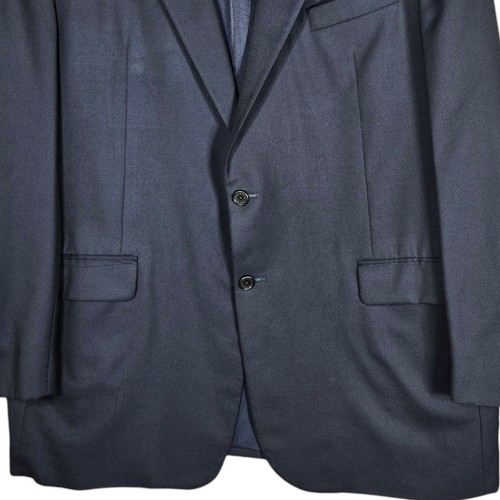 Hickey Freeman Madison Loro Piana Super 130s 46L Black Wool Suit Jacket Vintage - Picture 3 of 12