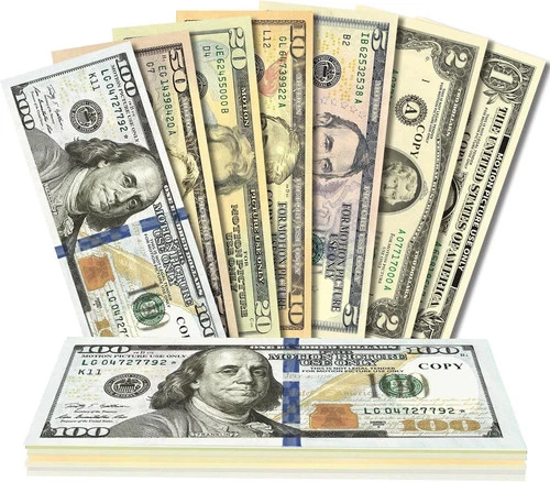140Pcs Prop REPLICA Money for Learning Education Board Game Movie Magic Video