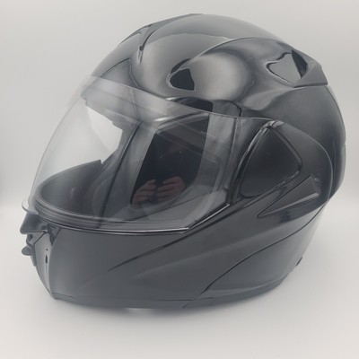 ILM gloss Black Mororcycle Helmet - Mens Medium Nice Shape! FMVSS-218 RATED