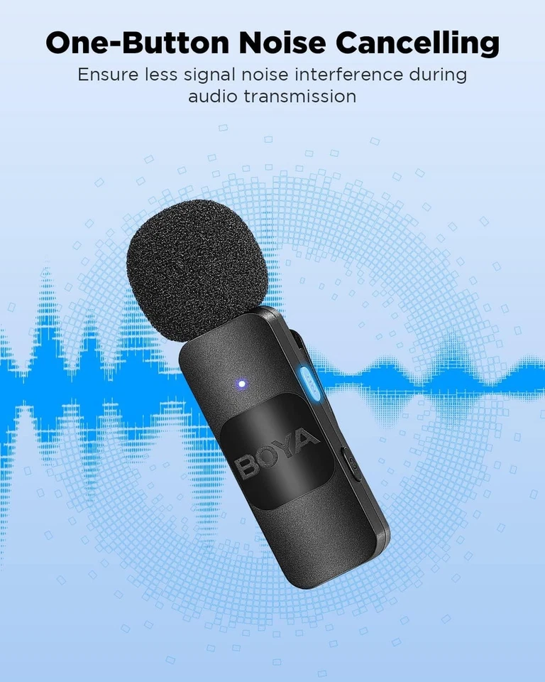 BOYA BY-V2 Wireless Microphone for iPhone,2.4GHz Plug Play Mnini Clip-on Mic for - Image 2 of 4