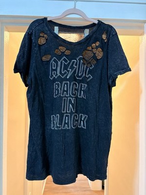 ACDC Back In Black Women s Cotton Graphic T-Shirt Black Short Sleeve Crew Neck