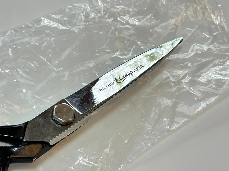 NOS Clauss No. LH10 Scissors Shears, Straight Steel Pointed w/ Black Grip, NEW - Image 3 of 4