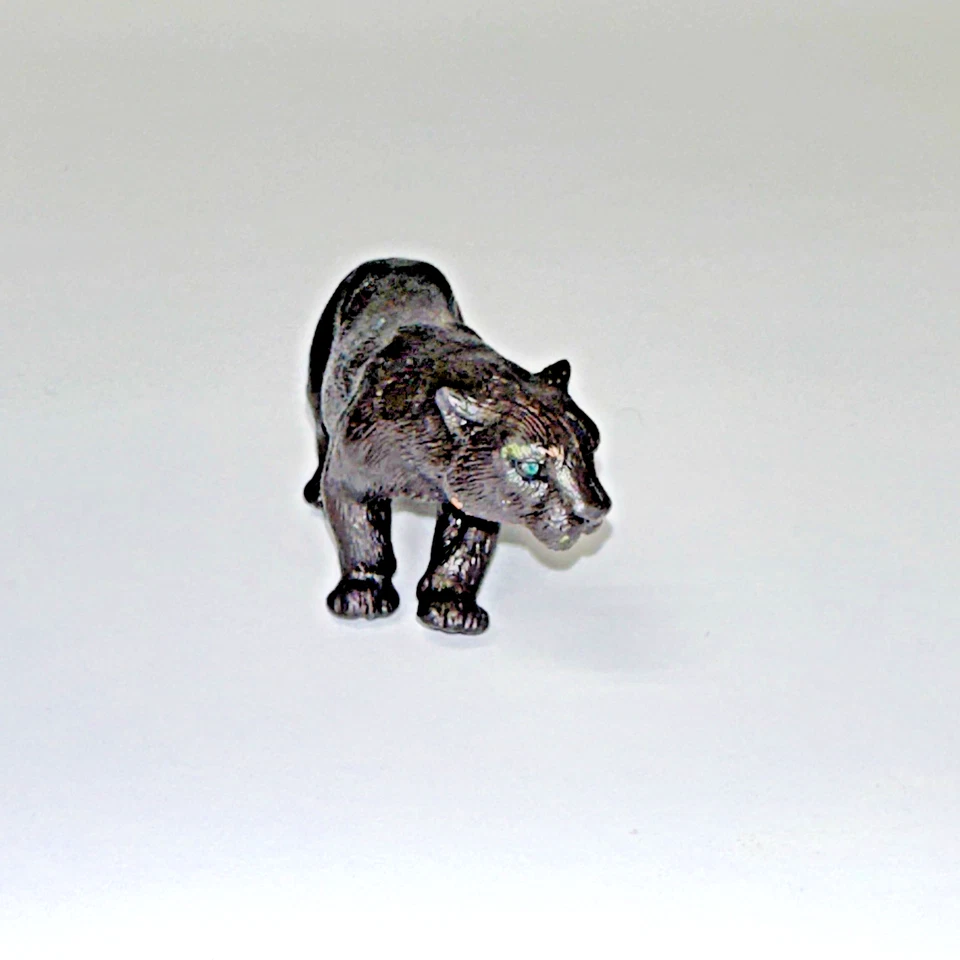 Pantera negra Schleich #14126 vintage 1995 retirada, ojos verdes, 3,5" de largo Foto 4 de 4