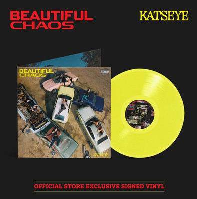 RARE KATSEYE BEAUTIFUL CHAOS SIGNED STORE EXCLUSIVE LEMON JELLY VINYL SEALED OOP