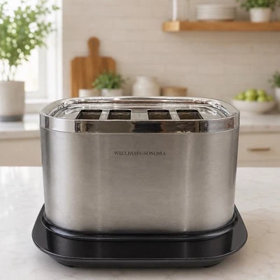 Williams Sonoma KT-3620 4 Slice Toaster Stainless Steel Parts Repair Read - Image 1 of 4