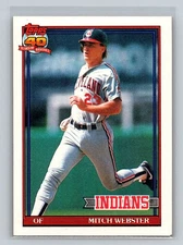 1991 Topps #762 Mitch Webster Cleveland Indians Baseball Card