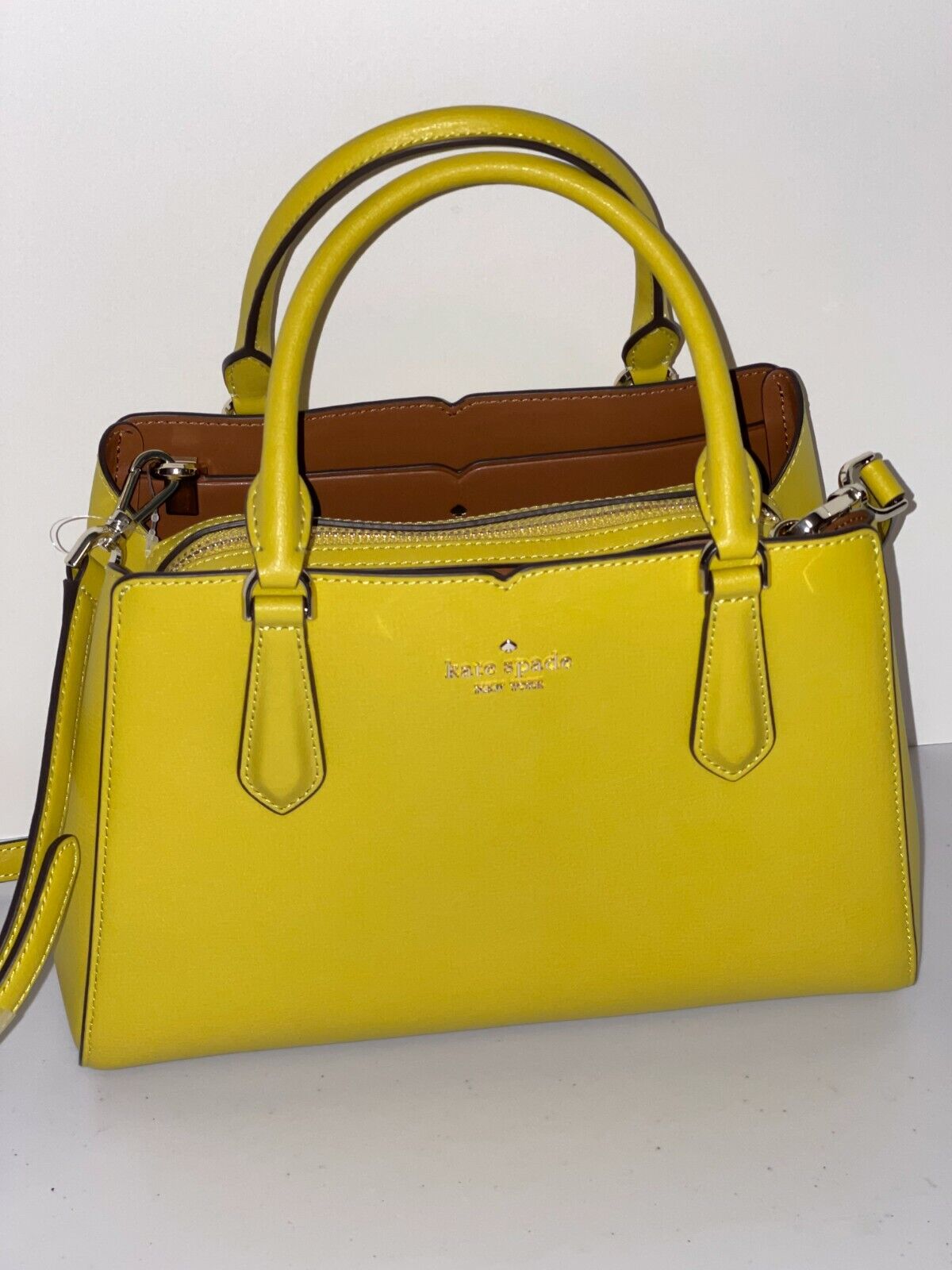 NWT Kate Spade Tippy Small Triple Compartment Satchel - Chartreuse $359