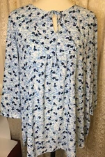 NYD Blouse Top, Flowing, feminine, Large, 3/4 sleeves, NWT