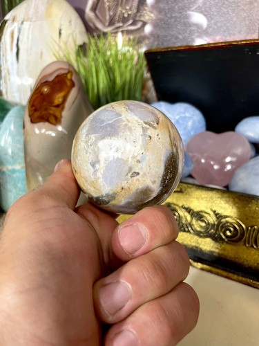 Ocean Jasper Crystal Pastel Sphere Quartz Healing Crystals Orb 3” D Zenda - Picture 10 of 10