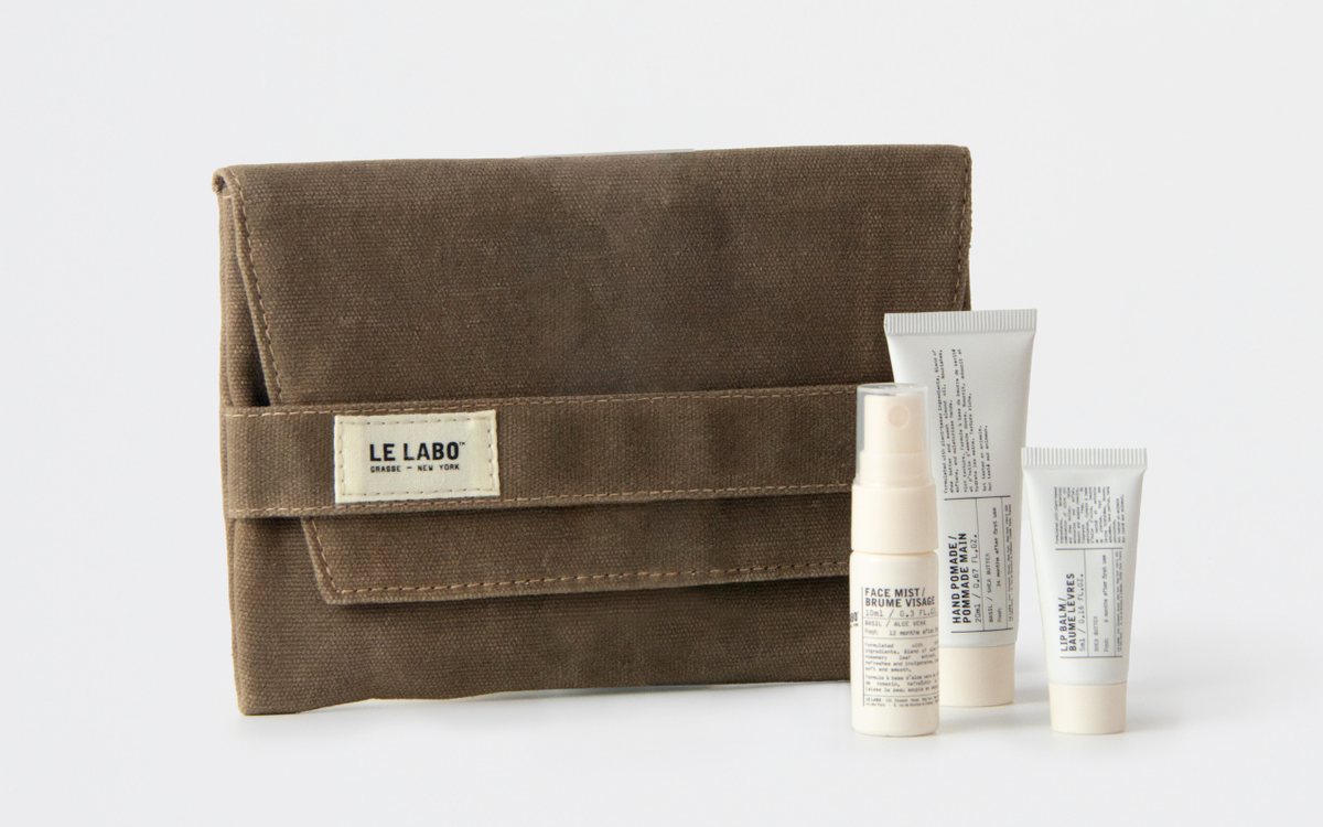 NEW Le Labo waxed cotton canvas pouch Amenity Kit travel document