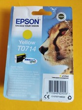 2 Epson Ink Cartridges T0714 Yellow  T0711 Black New Sealed