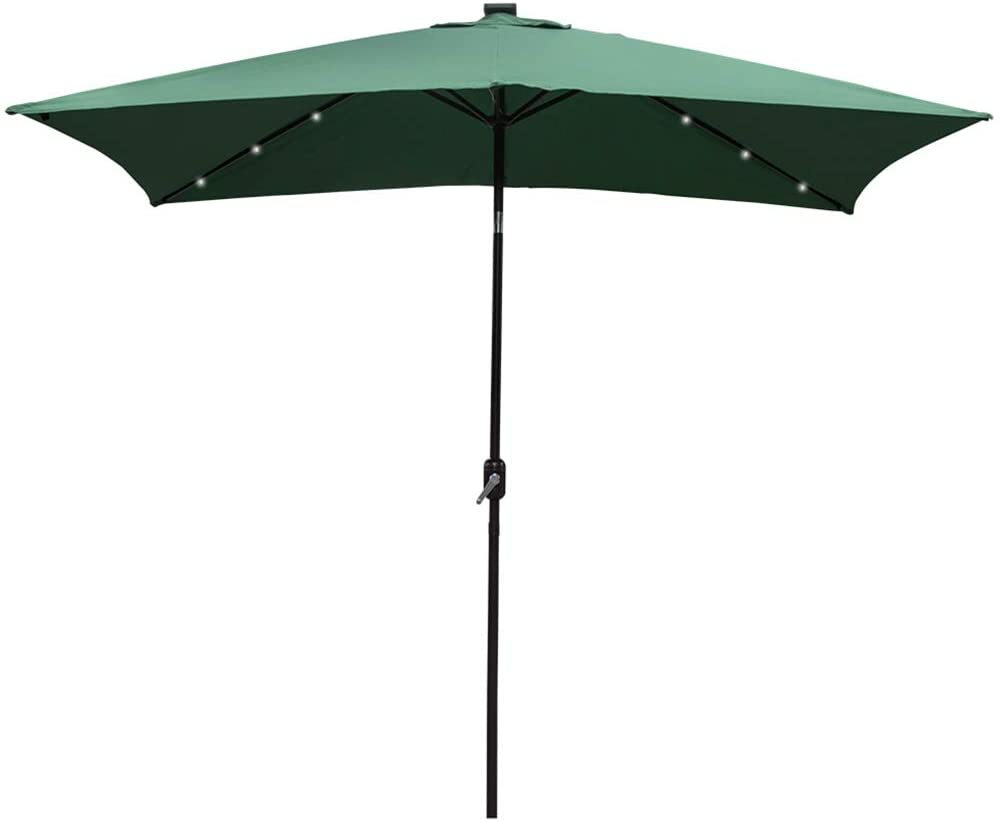 Lighted Patio Umbrella Rectangular Solar Powered Led Lighting Pool Deck Shade For Sale Online Ebay