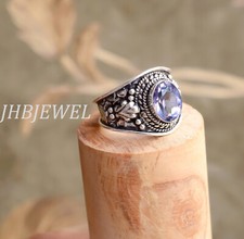 Purple Amethyst Cut Gemstone 925 Sterling Silver Annivaesary Gift Ring Jewelry