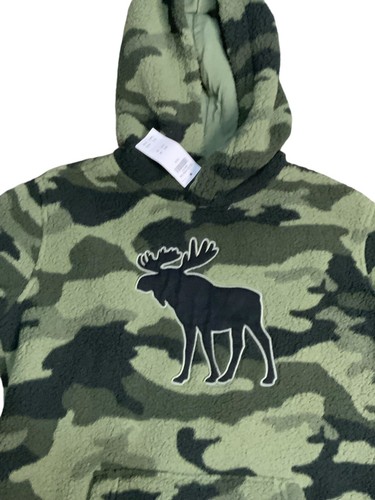 Abercrombie Kids Girls Size 15/16 Camo Sherpa Hoodie Sweatshirt Pullover NWT - Picture 4 of 5