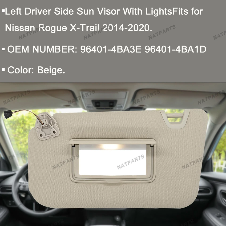 Parasol conductor izquierdo con luz para Nissan Rogue X-Trail 2014-2020 96401-4BA3E Foto 2 de 4