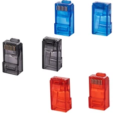 RJ45 Cat6 Pass-Through Connectors EZ Crimp Gold-Plated Ethernet Plug - 50 pcs