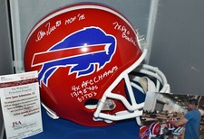 ANDRE REED SIGNED FULL SIZE REPLICA STAT HELMET BUFFALO BILLS 6 INSCRIPTIONS JSA
