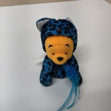 Japan Disney Store Pooh Blue Leopard retired NEW bean bag beanie