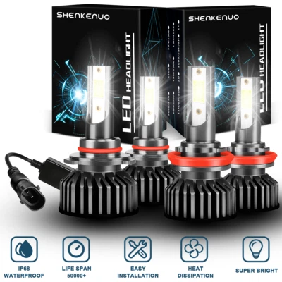 4x 9005 H11 LED Headlight Globes High Low Beam Bulbs For Isuzu MUX 2013-2019 - image 1 of 4