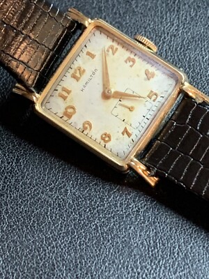 Vintage Mens Rare Square Hamilton Eric 14K GF Cal 747 Running | eBay