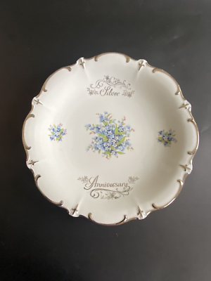 Bavaria Schumann Arzberg Germany Porcelain 11.5” Plate 25 Silver